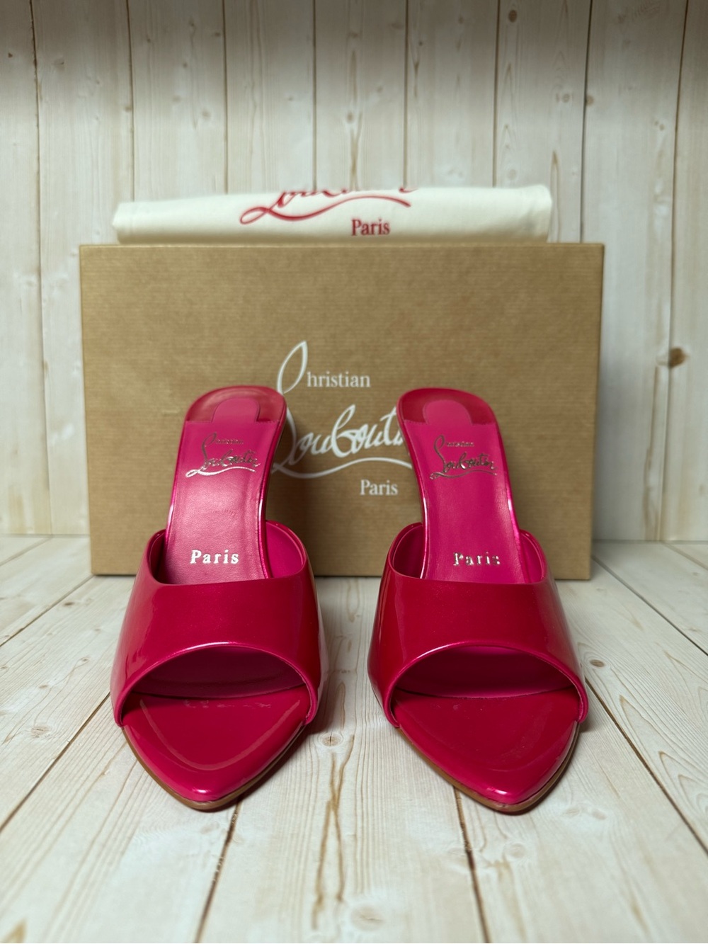 Christian Louboutin Miss Z Pointed Toe Mule Sandal Pinup Pink Sz 36 / 6 - Picture 5 of 13